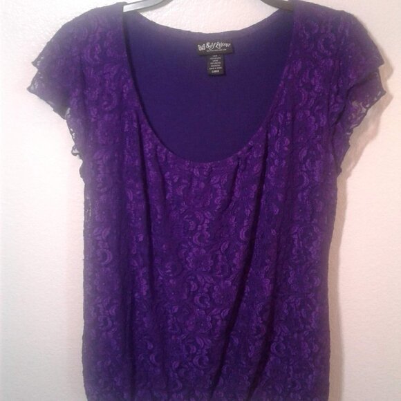 Self Esteem Woman's Purple Lace Top SZ L - Picture 2 of 10